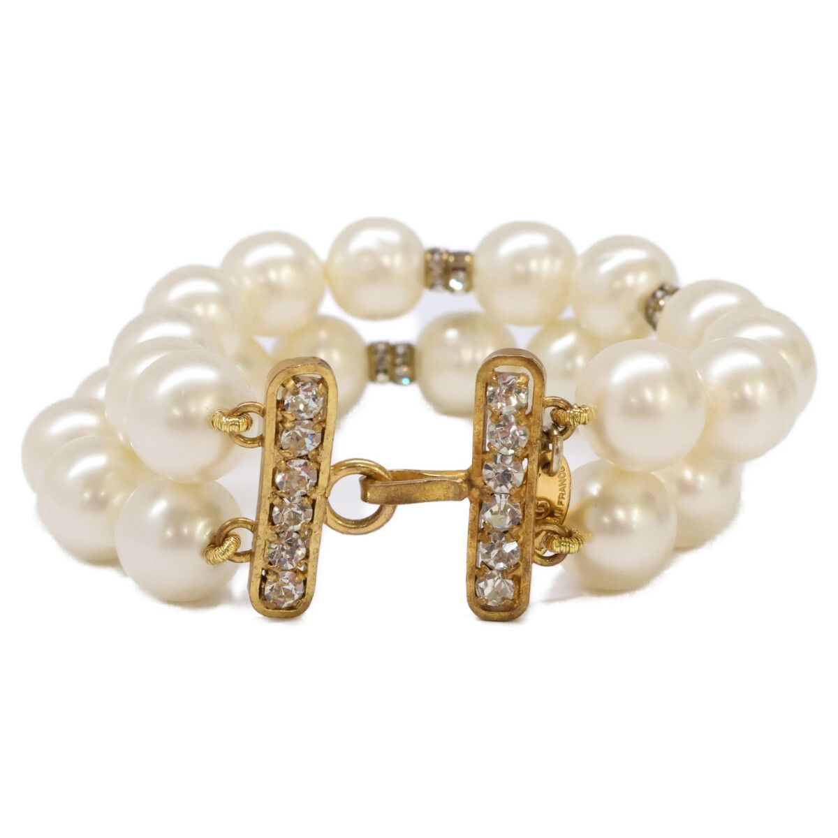 Chanel Double Strand Imitation Pearl Bracelet — view 2