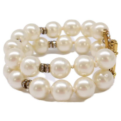 Chanel Double Strand Imitation Pearl Bracelet — view 5