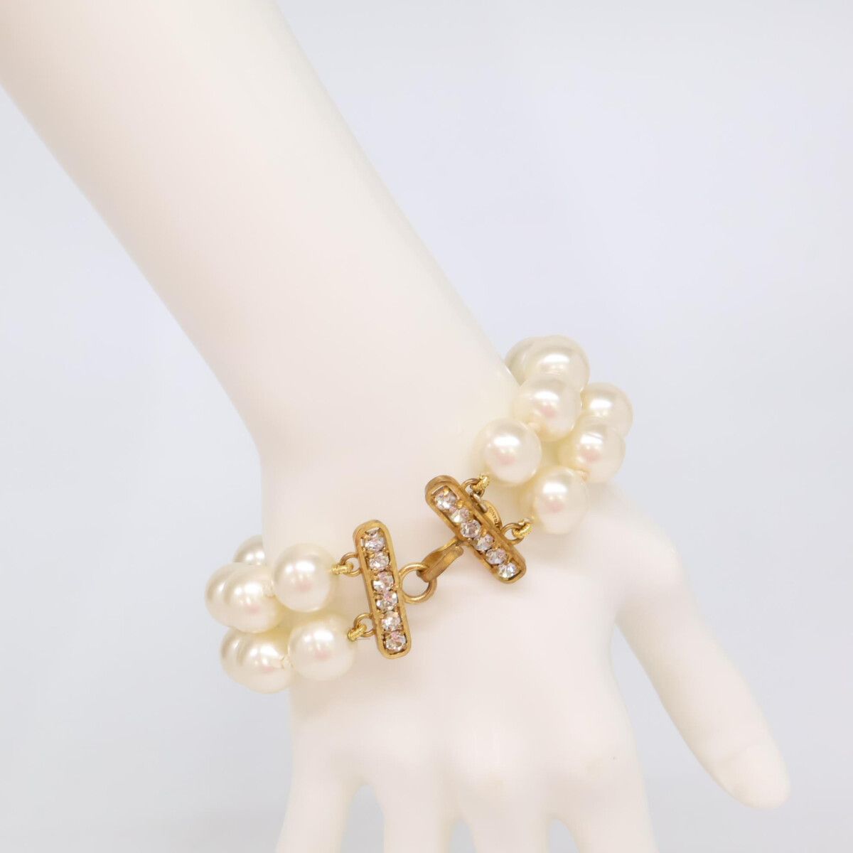 Chanel Double Strand Imitation Pearl Bracelet — view 9