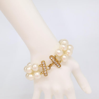 Chanel Double Strand Imitation Pearl Bracelet — view 9