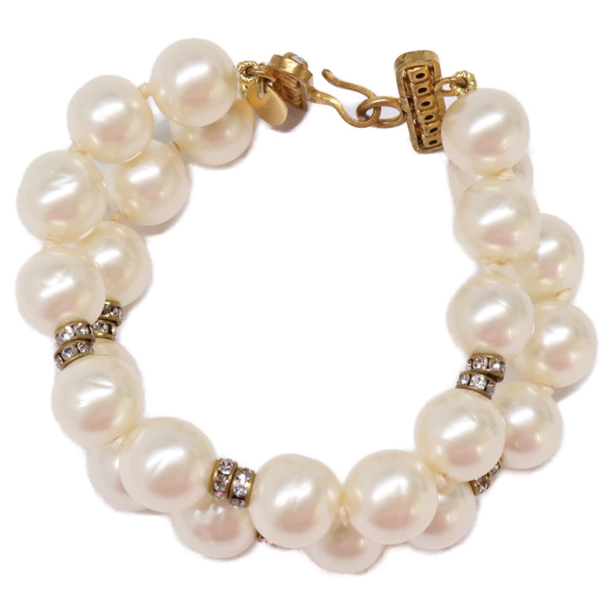 Chanel Double Strand Imitation Pearl Bracelet — view 6