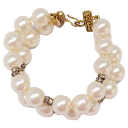 Chanel Double Strand Imitation Pearl Bracelet — view 6