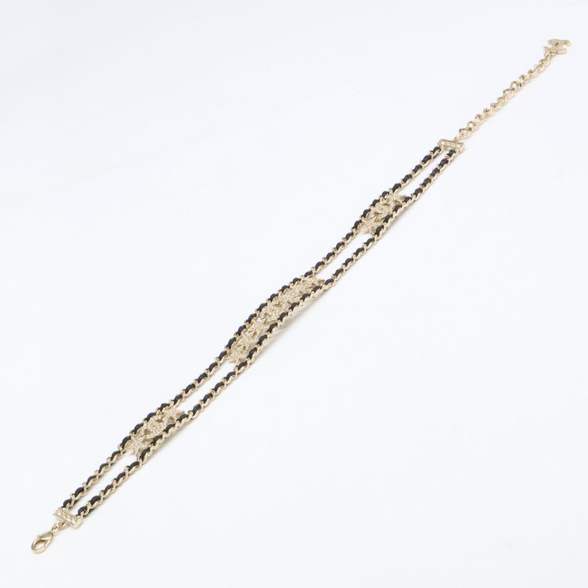 Chanel CC Logo Rhinestone Choker Necklace — view 6