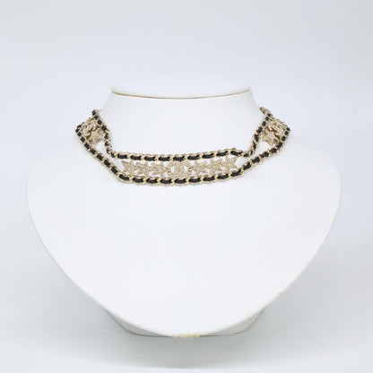 Chanel CC Logo Rhinestone Choker Necklace — view 9