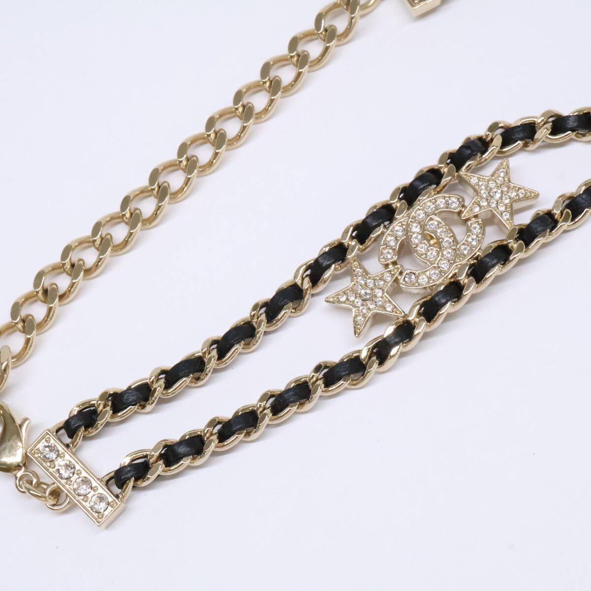 Chanel CC Logo Rhinestone Choker Necklace — view 4