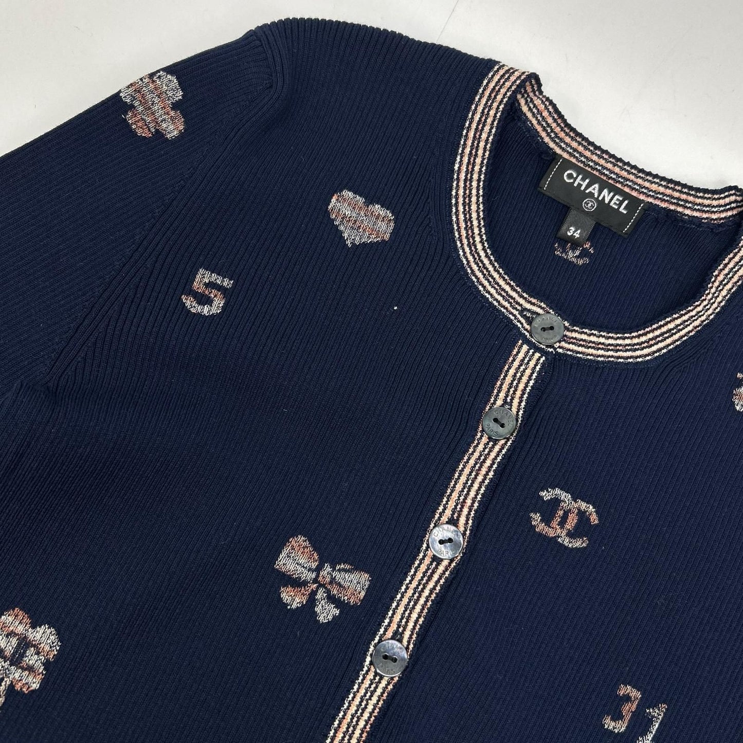 Chanel CC Logo Multi Embroidery Pullover Knit 34 Sweater — view 6