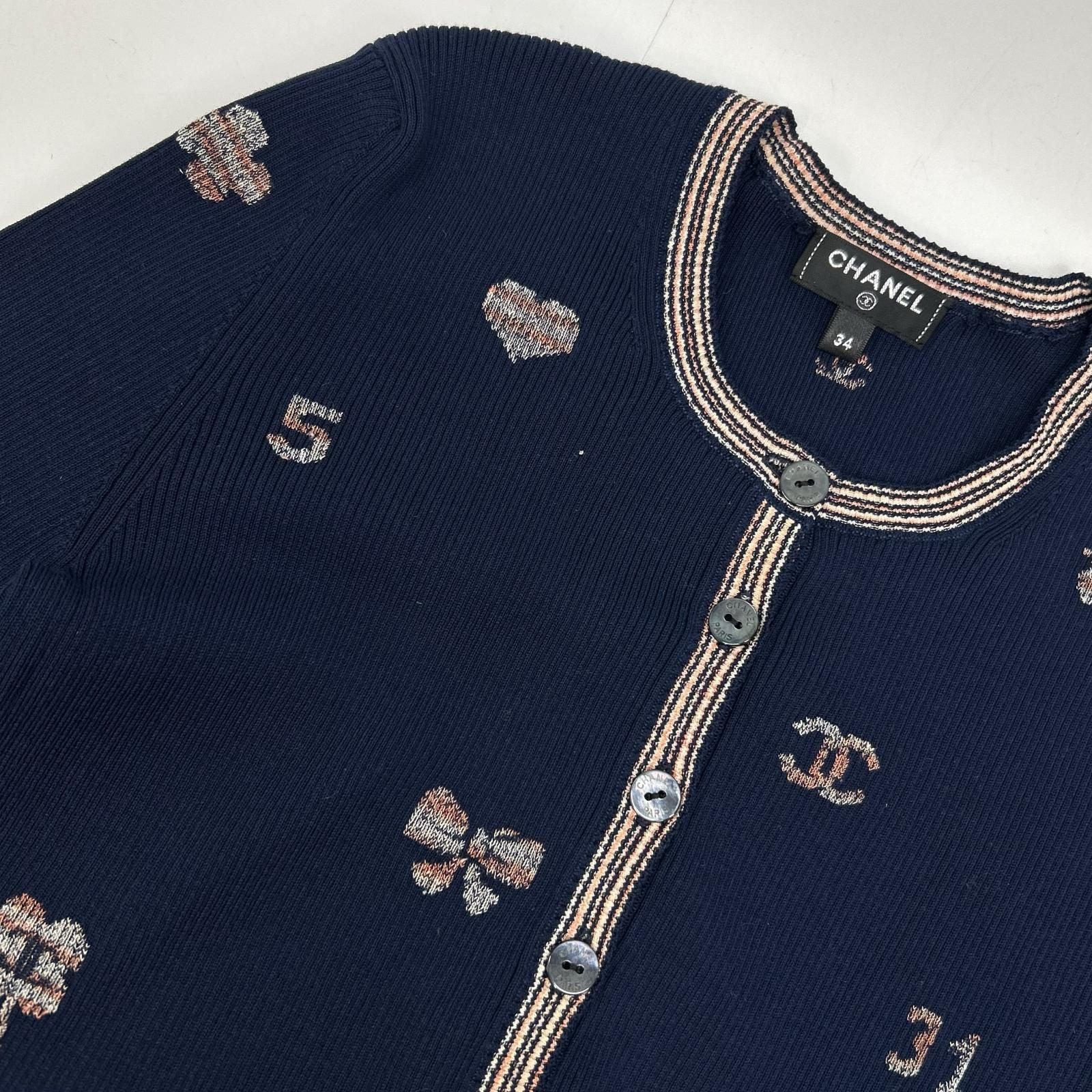 Chanel CC Logo Multi Embroidery Pullover Knit 34 Sweater — view 6