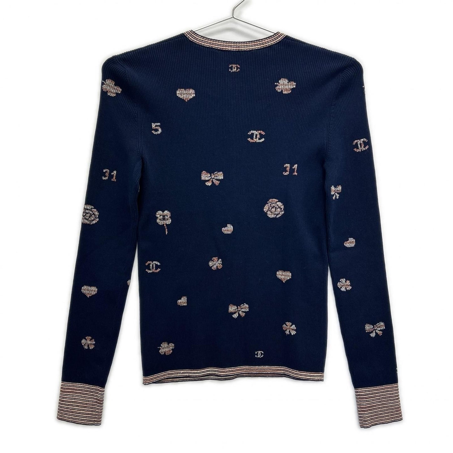 Chanel CC Logo Multi Embroidery Pullover Knit 34 Sweater — view 2