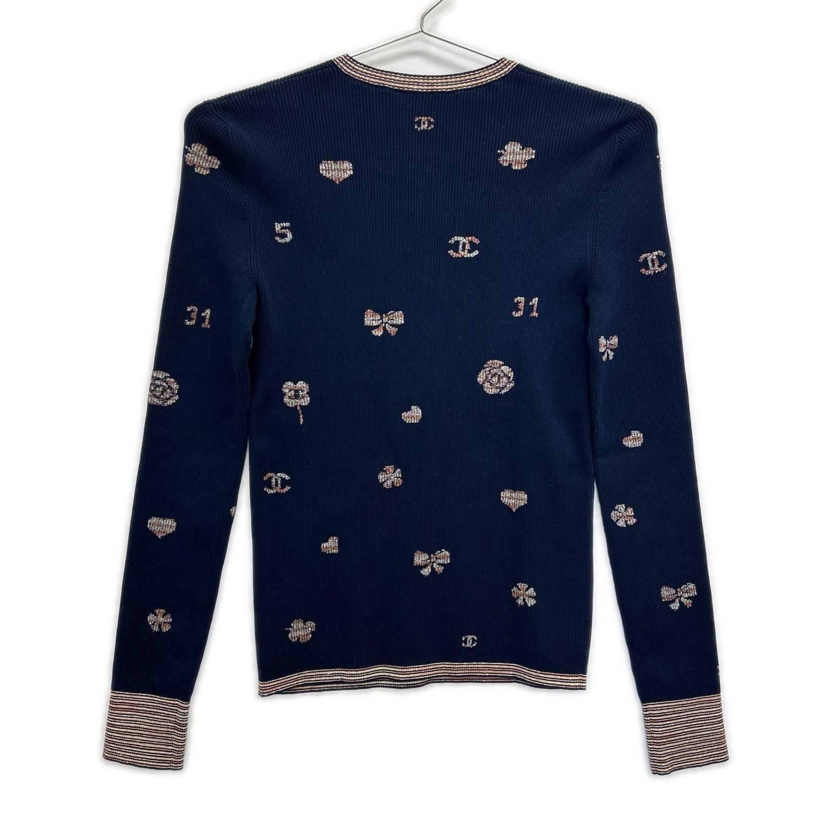 Chanel CC Logo Multi Embroidery Pullover Knit 34 Sweater — view 2