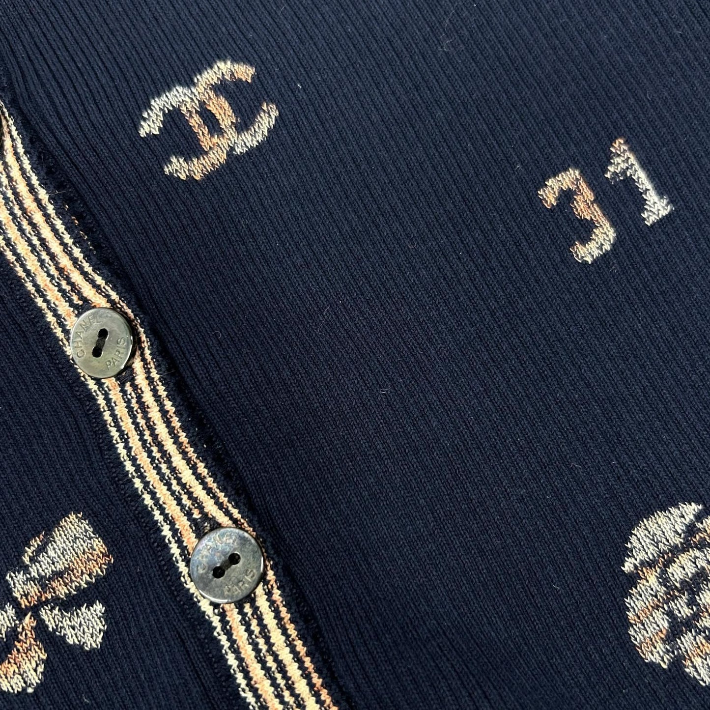 Chanel CC Logo Multi Embroidery Pullover Knit 34 Sweater — view 7
