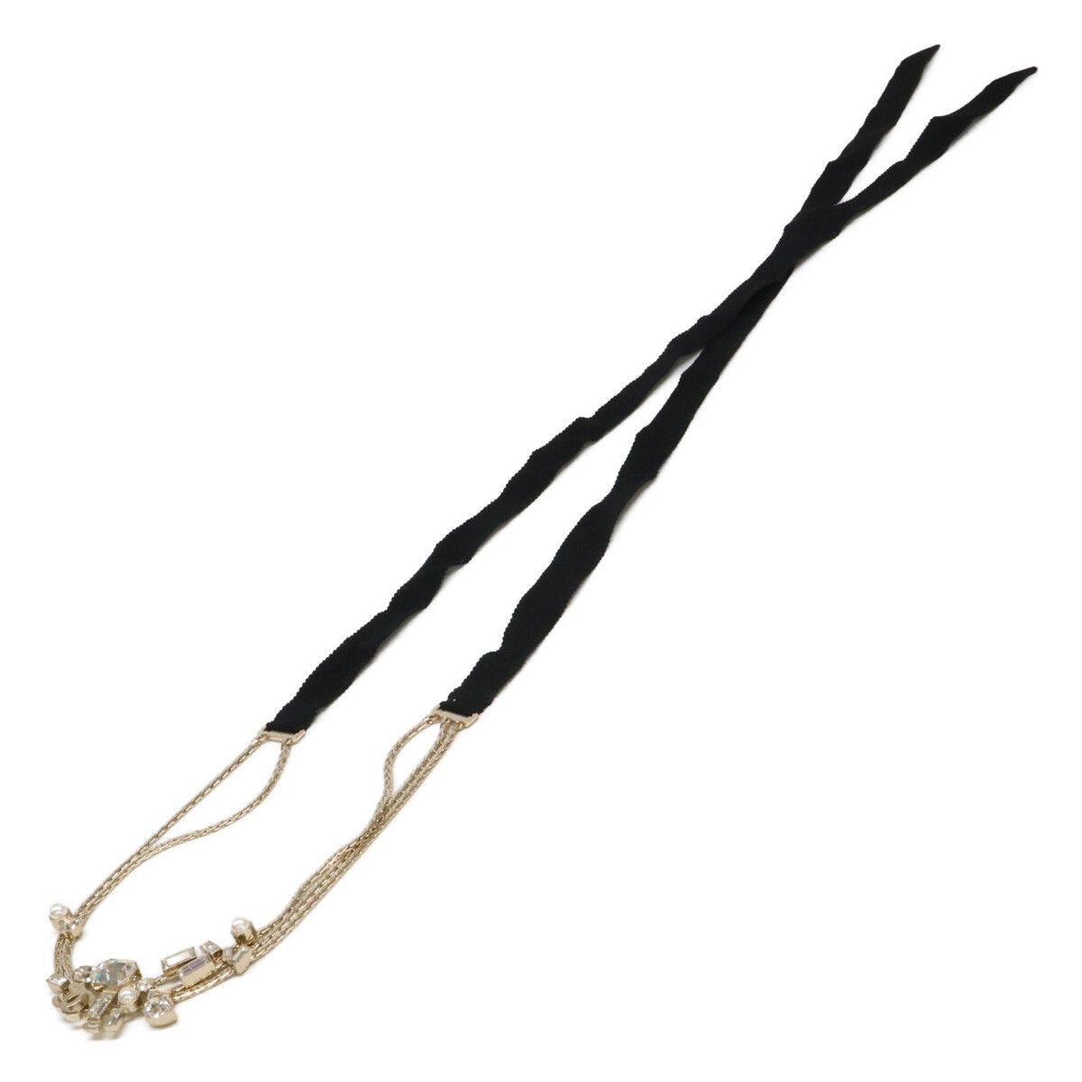 Chanel CC Logo Biju-&pearl Ribbon Choker Necklace — view 2