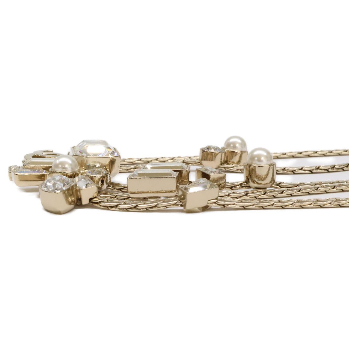 Chanel CC Logo Biju-&pearl Ribbon Choker Necklace — view 3