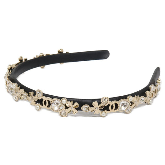 Chanel CC Logo Pearl & Clover Heart Visual Headband Head