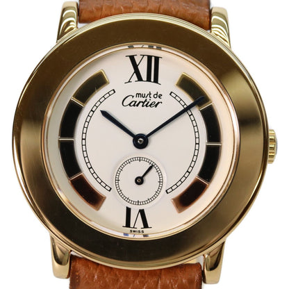 Cartier 925 Must Ducartier Ronde LM Vermeil Small Second Trinity