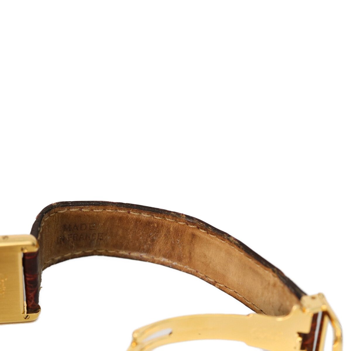 Cartier 925 Must Tank LM Opalan Vermeil Silver Dial Leather Quartz — view 9
