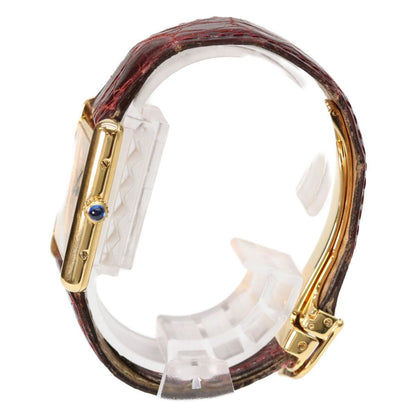 Cartier 925 Must Tank LM Opalan Vermeil Silver Dial Leather Quartz — view 3