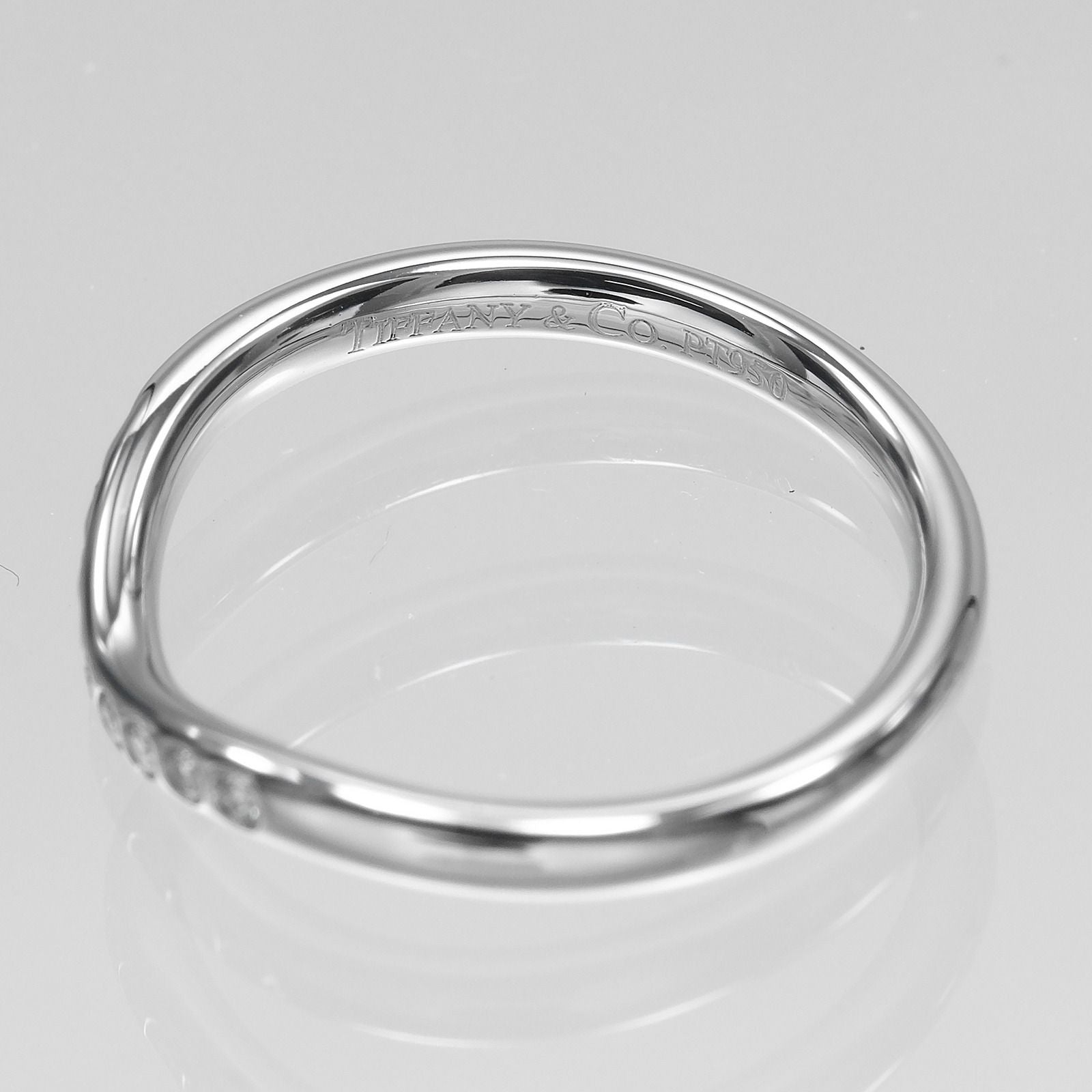 Tiffany & Co Curved Band Platinum Diamond Ring — view 5