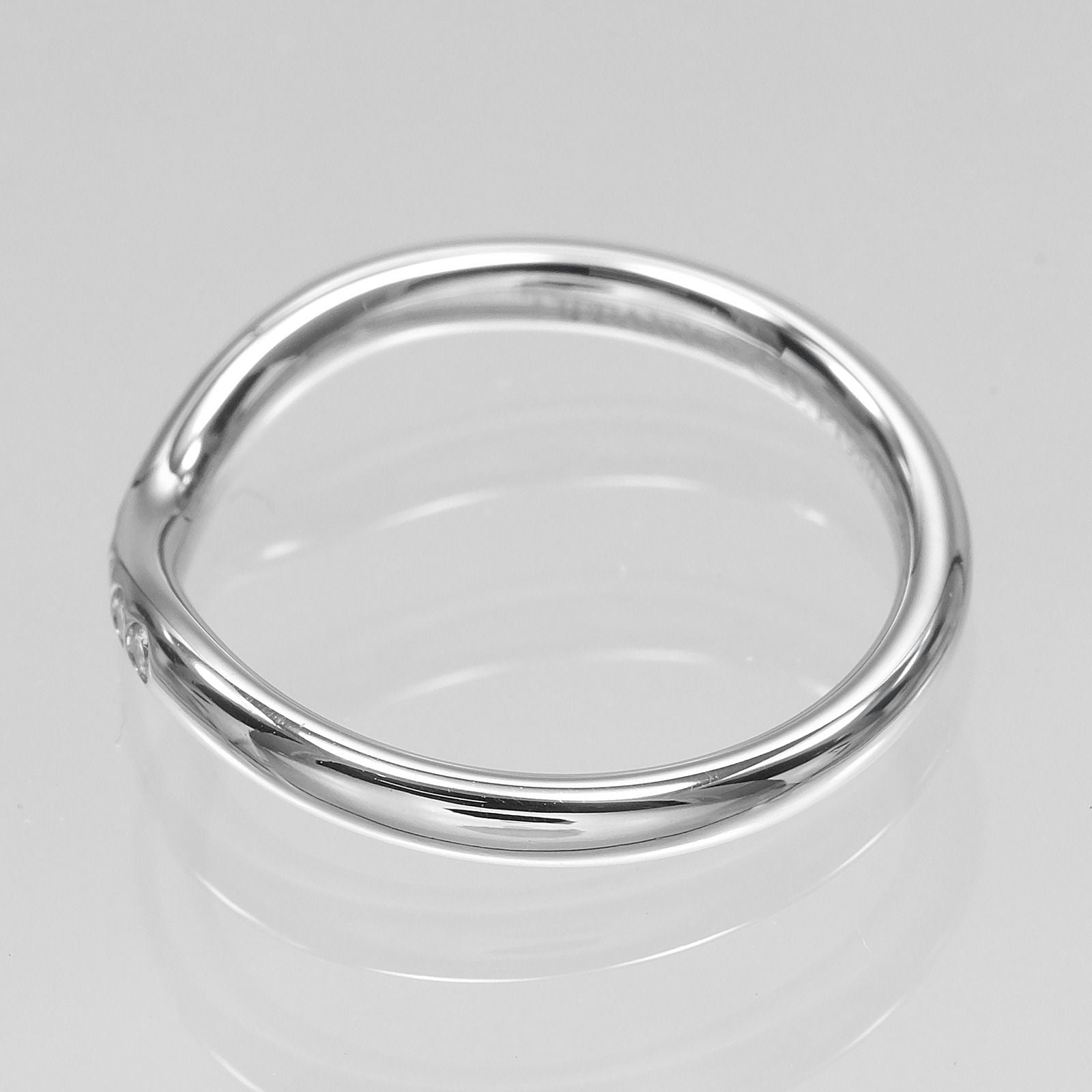 Tiffany & Co Curved Band Platinum Diamond Ring — view 8