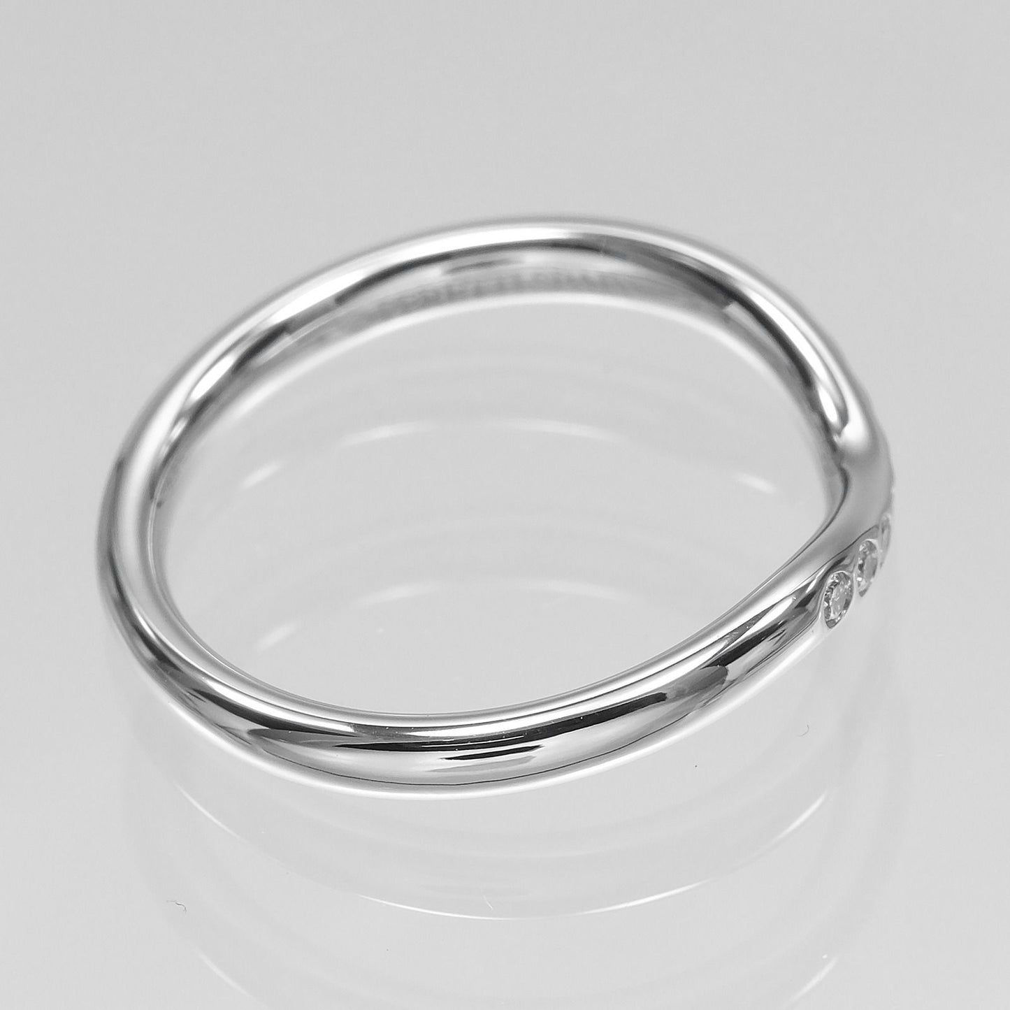 Tiffany & Co Curved Band Platinum Diamond Ring — view 7
