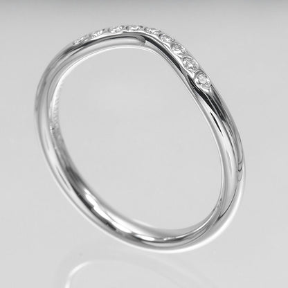Tiffany & Co Curved Band Platinum Diamond Ring — view 3
