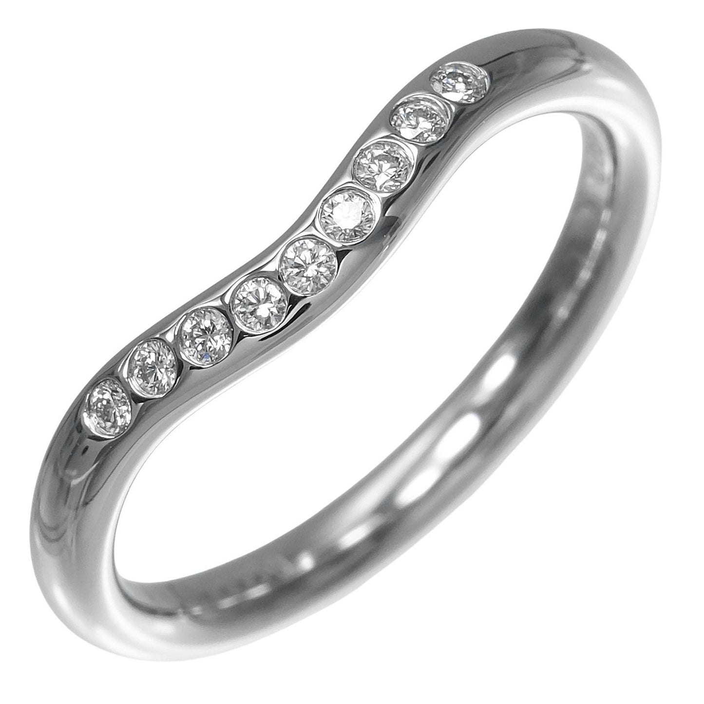 Tiffany & Co Curved Band Platinum Diamond Ring