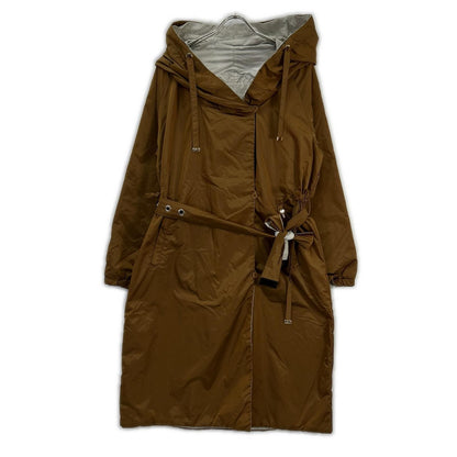 Max Mara Master de Gray Ju Reversible Nylon Hoodie Coat 40