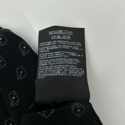 Saint Laurent Paris Black Silk Playing Cards Pattern Long Sleeve Shirt 36 — view 5