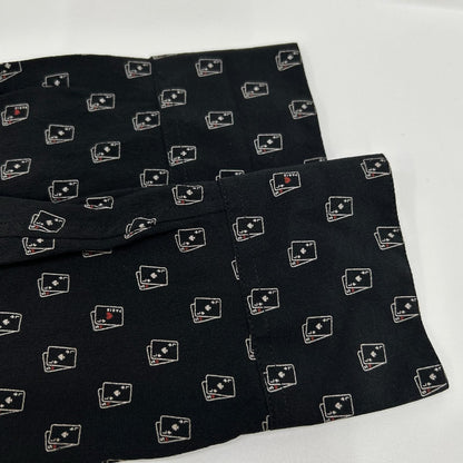 Saint Laurent Paris Black Silk Playing Cards Pattern Long Sleeve Shirt 36 — view 7