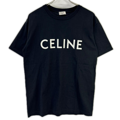 Celine Black Cotton Front Logo T-Shirt XS