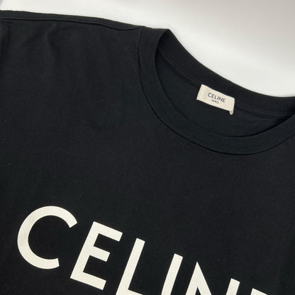 Celine Black Cotton Front Logo T-Shirt XS — view 5