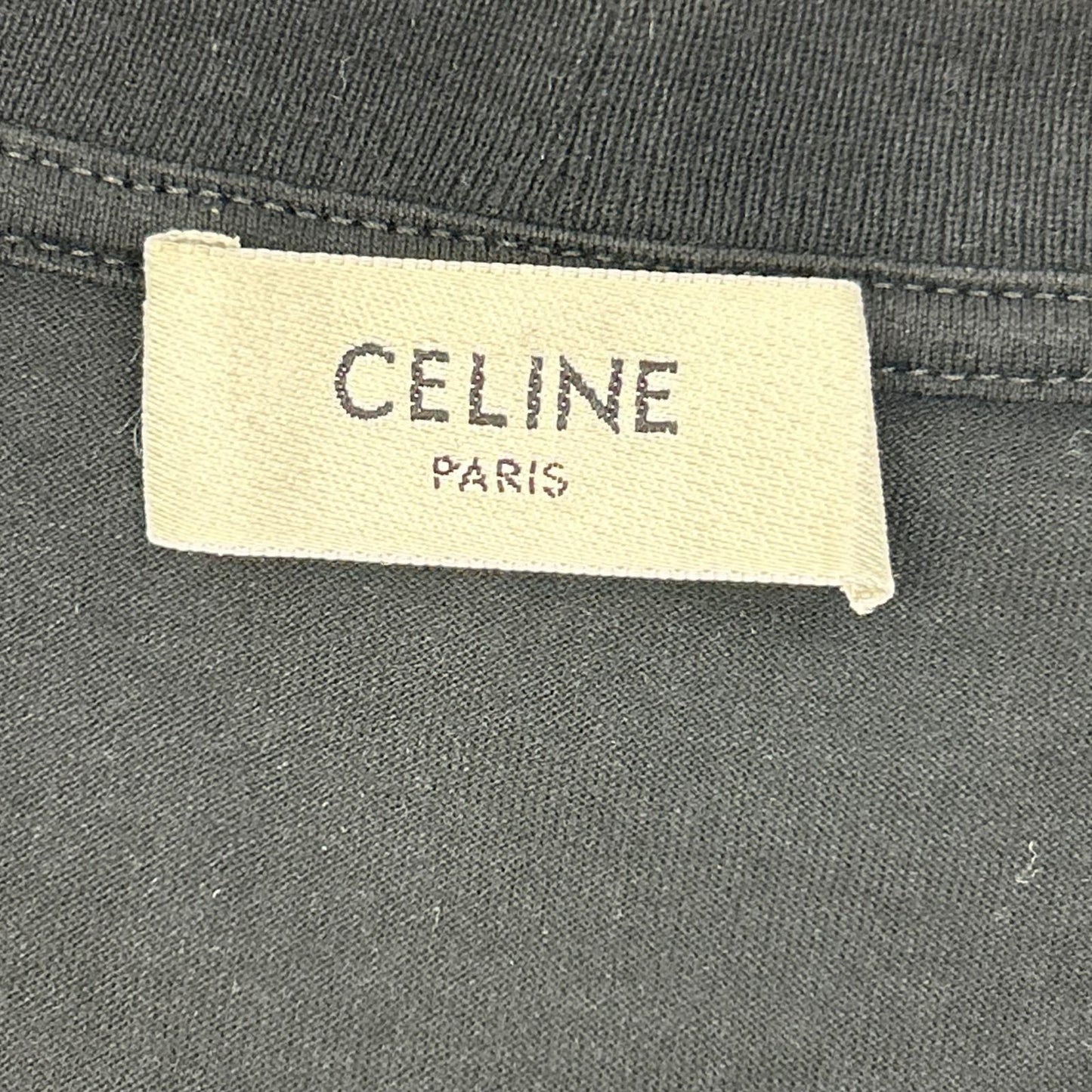 Celine Black Cotton Front Logo T-Shirt XS — view 3