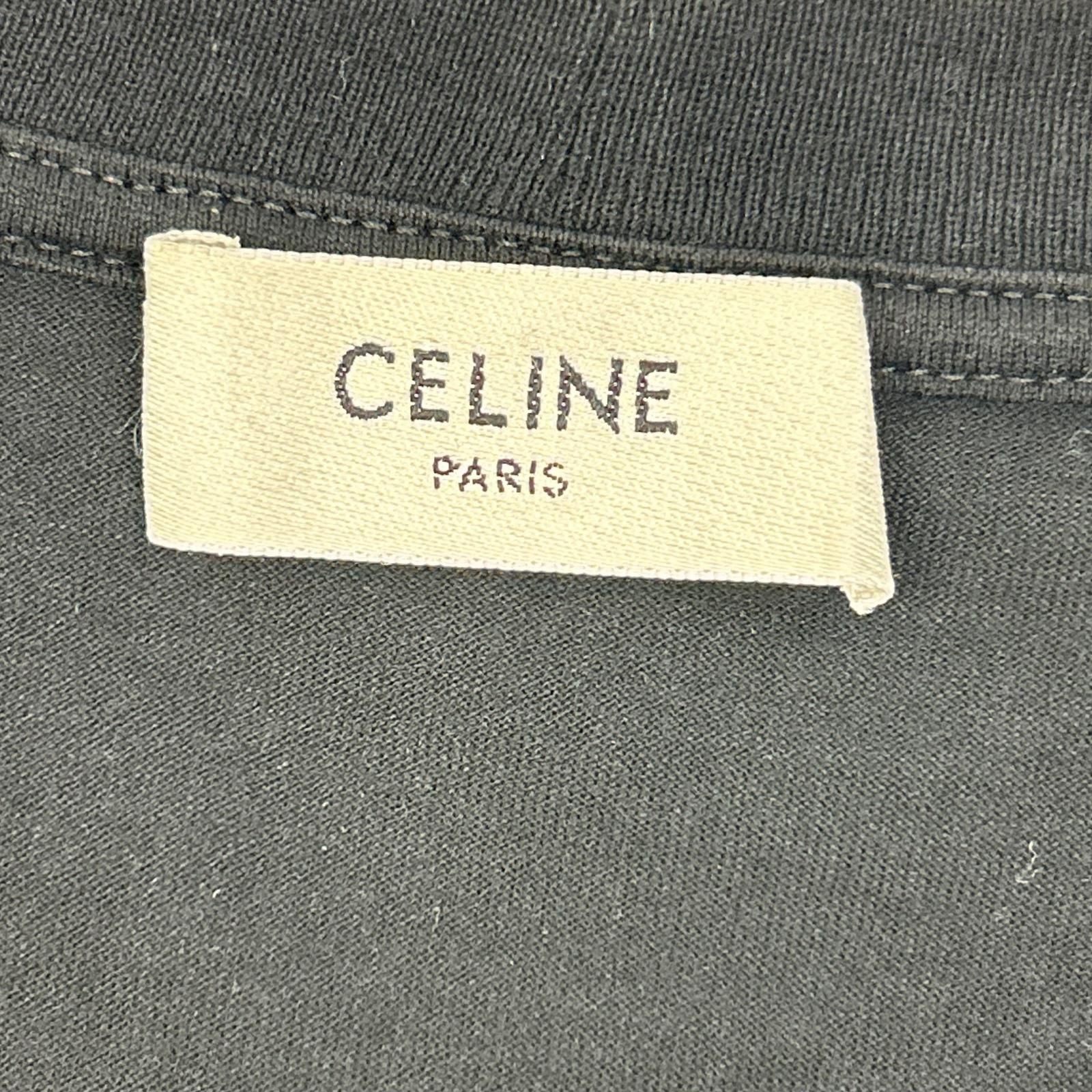 Celine Black Cotton Front Logo T-Shirt XS — view 3