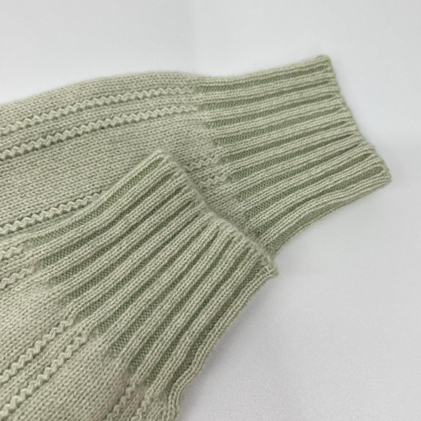 Loro Piana Light Green Cashmere 100 Half Zip High Neck Knit 52 Sweater — view 8