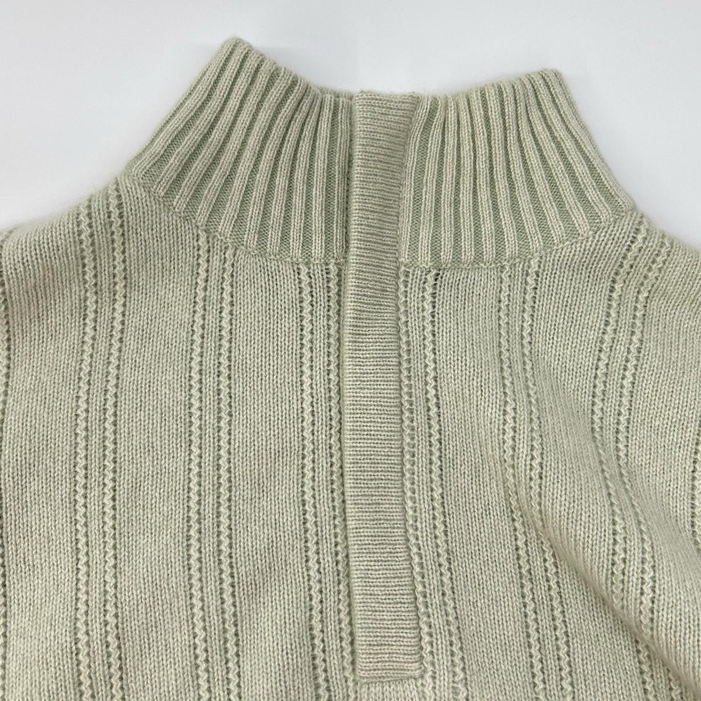 Loro Piana Light Green Cashmere 100 Half Zip High Neck Knit 52 Sweater — view 7