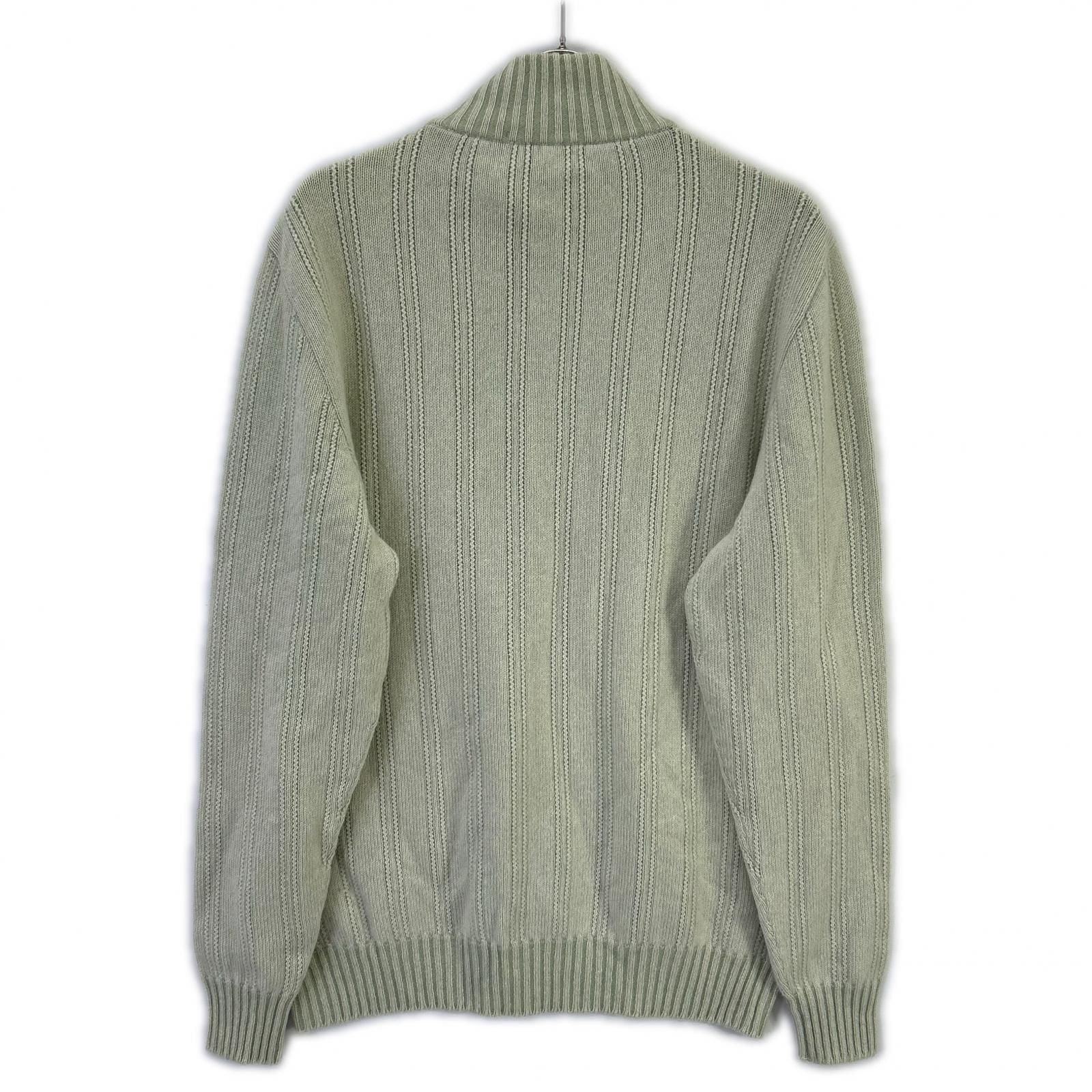 Loro Piana Light Green Cashmere 100 Half Zip High Neck Knit 52 Sweater — view 2