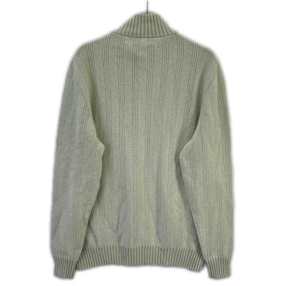 Loro Piana Light Green Cashmere 100 Half Zip High Neck Knit 52 Sweater — view 2