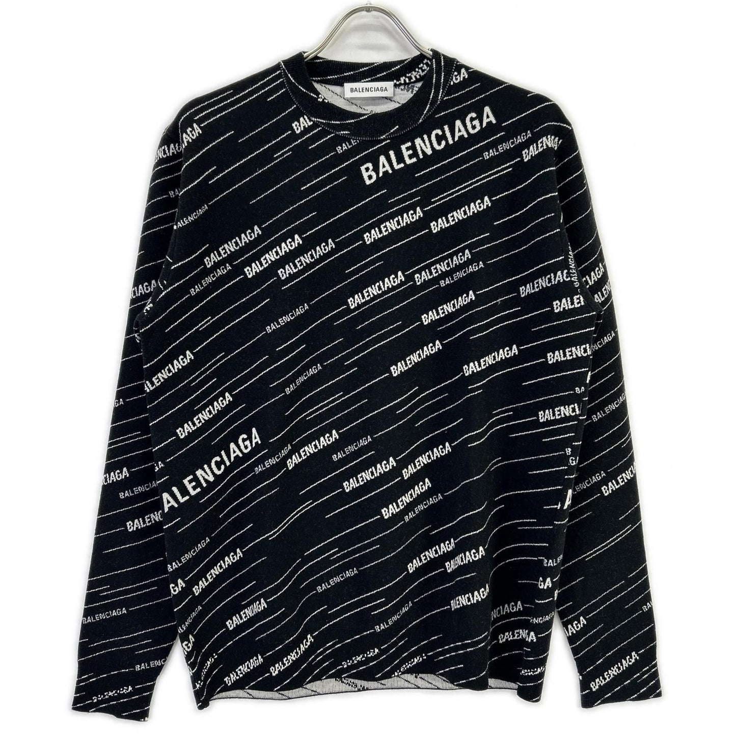 Balenciaga Black Logo Knit Pullover XS Sweater