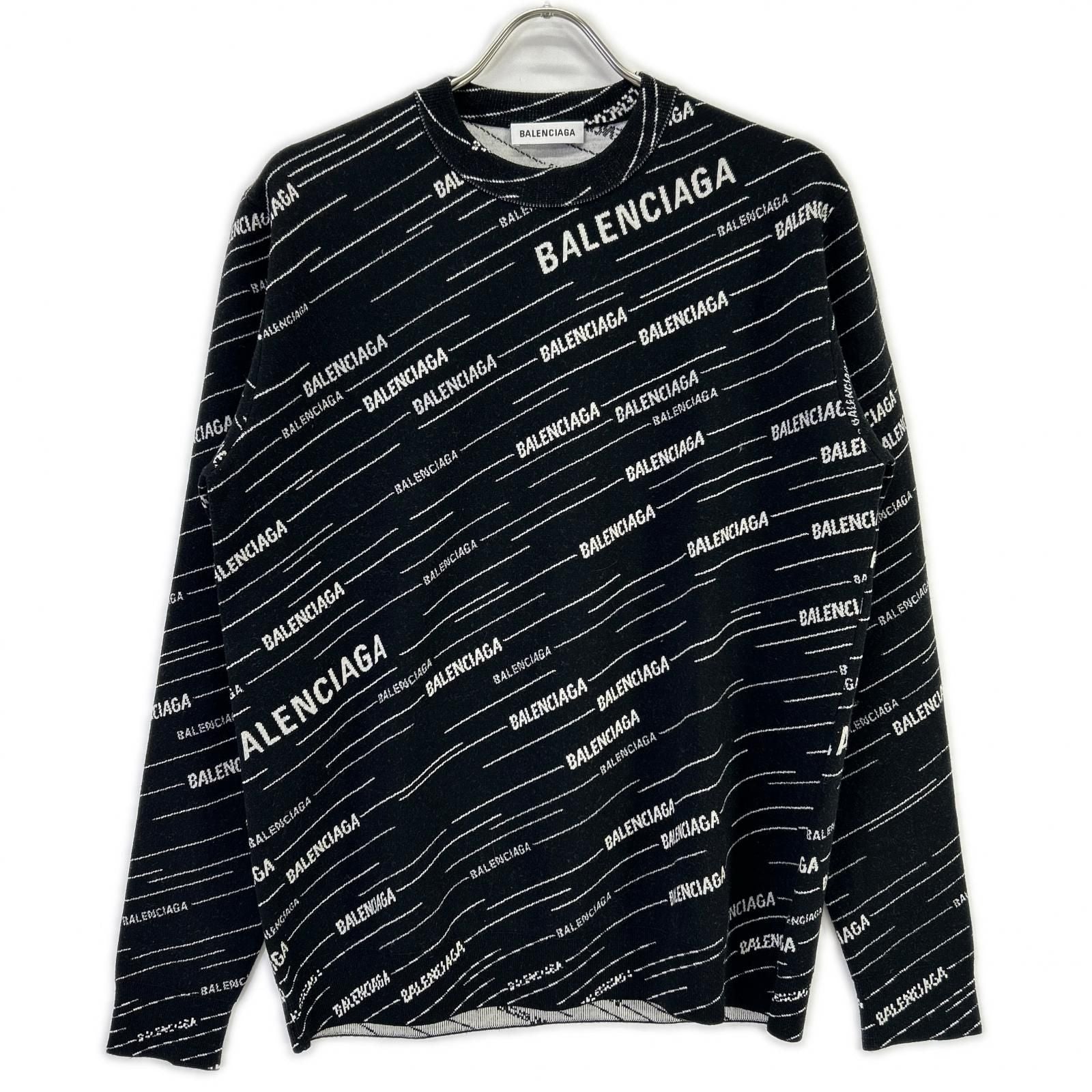 Balenciaga Black Logo Knit Pullover XS Sweater