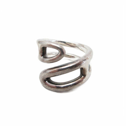 Hermes Chaine D'ancre Punk Twist Ring 925 Sterling Silver