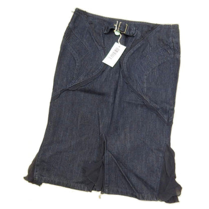 Versace Jeans Couture Denim Set Silk Contrast Indigo Blue Medusa Button Top 38 — view 5