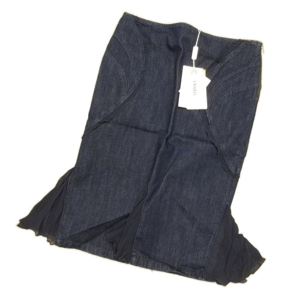 Versace Jeans Couture Denim Set Silk Contrast Indigo Blue Medusa Button Top 38 — view 4