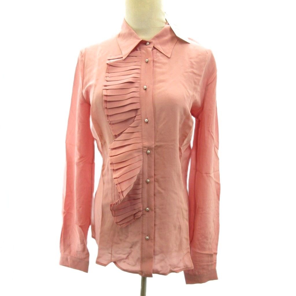 Dolce & Gabbana D&G Tagged Top Quality Silk 100% Ruffle Shirt Pearl Button