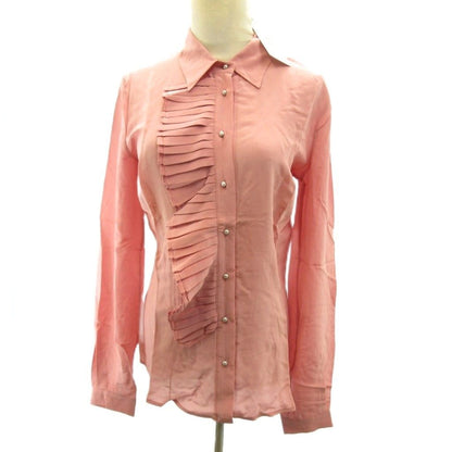 Dolce & Gabbana D&G Tagged Top Quality Silk 100% Ruffle Shirt Pearl Button