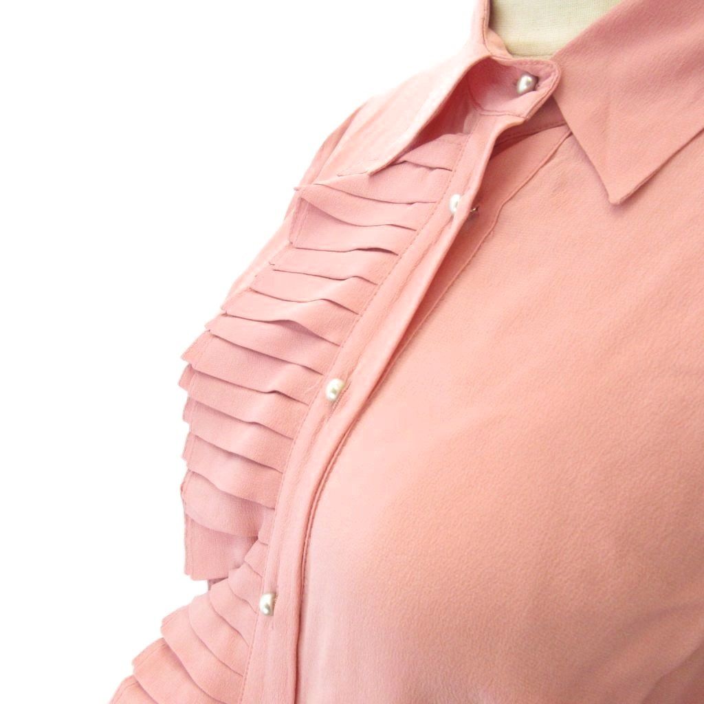 Dolce & Gabbana D&G Tagged Top Quality Silk 100% Ruffle Shirt Pearl Button — view 6