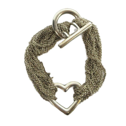 Tiffany & Co Open Heart Toggle Chain Bracelet 10 Row Silver — view 2