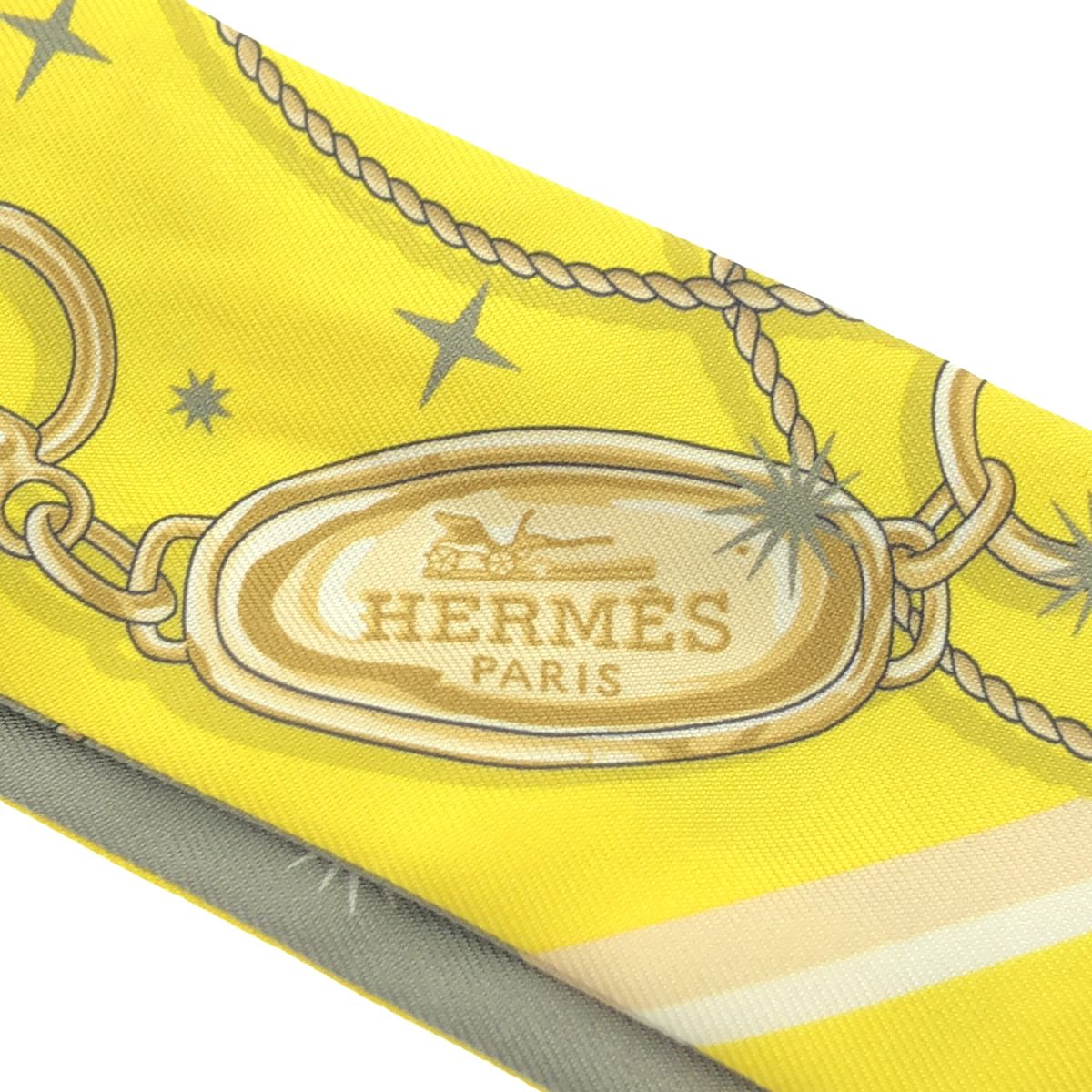 Hermes Tsuiri Scarf SE la Fet Yellow — view 4
