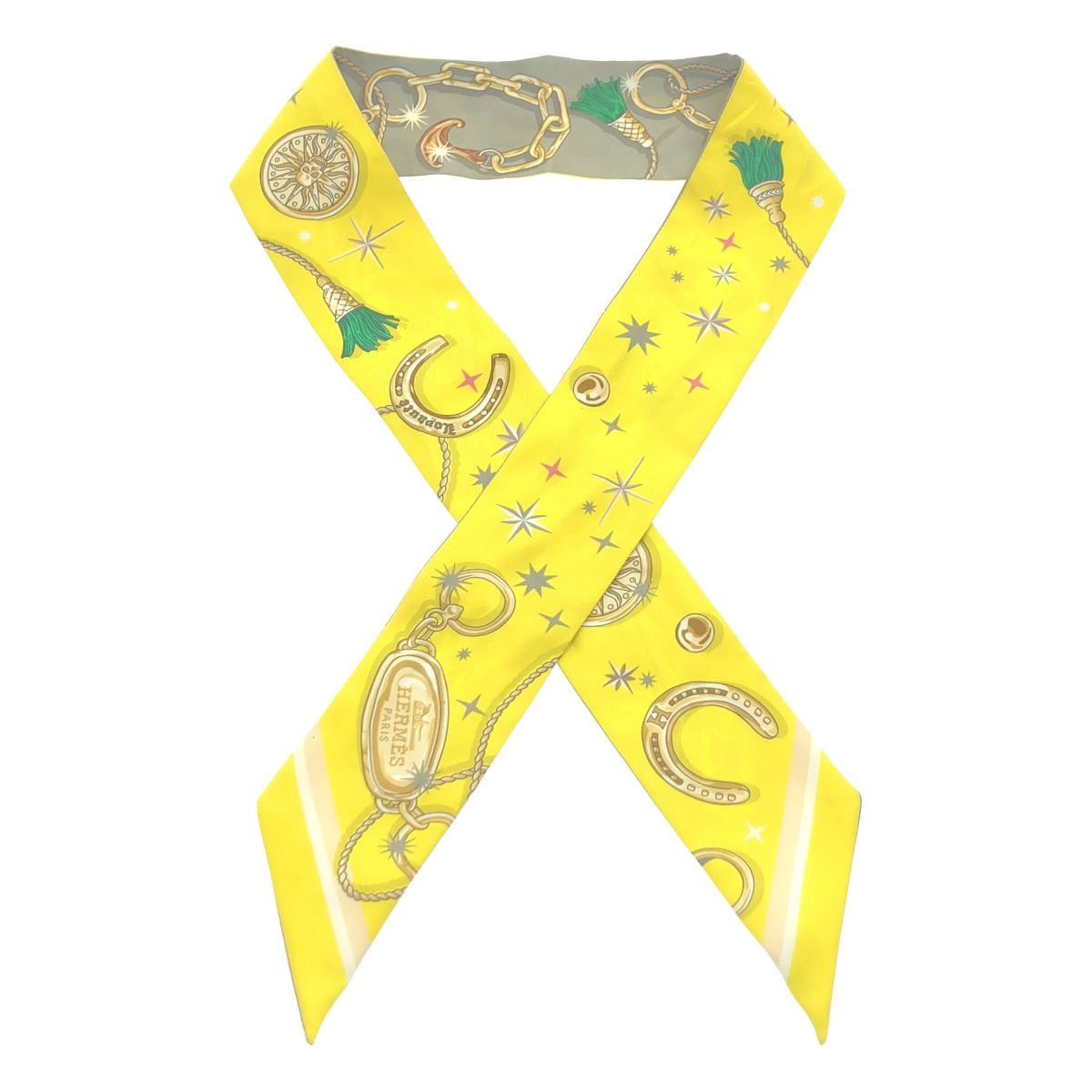 Hermes Tsuiri Scarf SE la Fet Yellow — view 3