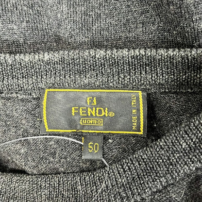 Fendi Long Sleeve Sweater 50 M Dark Gray Crew Neck Uomo — view 3