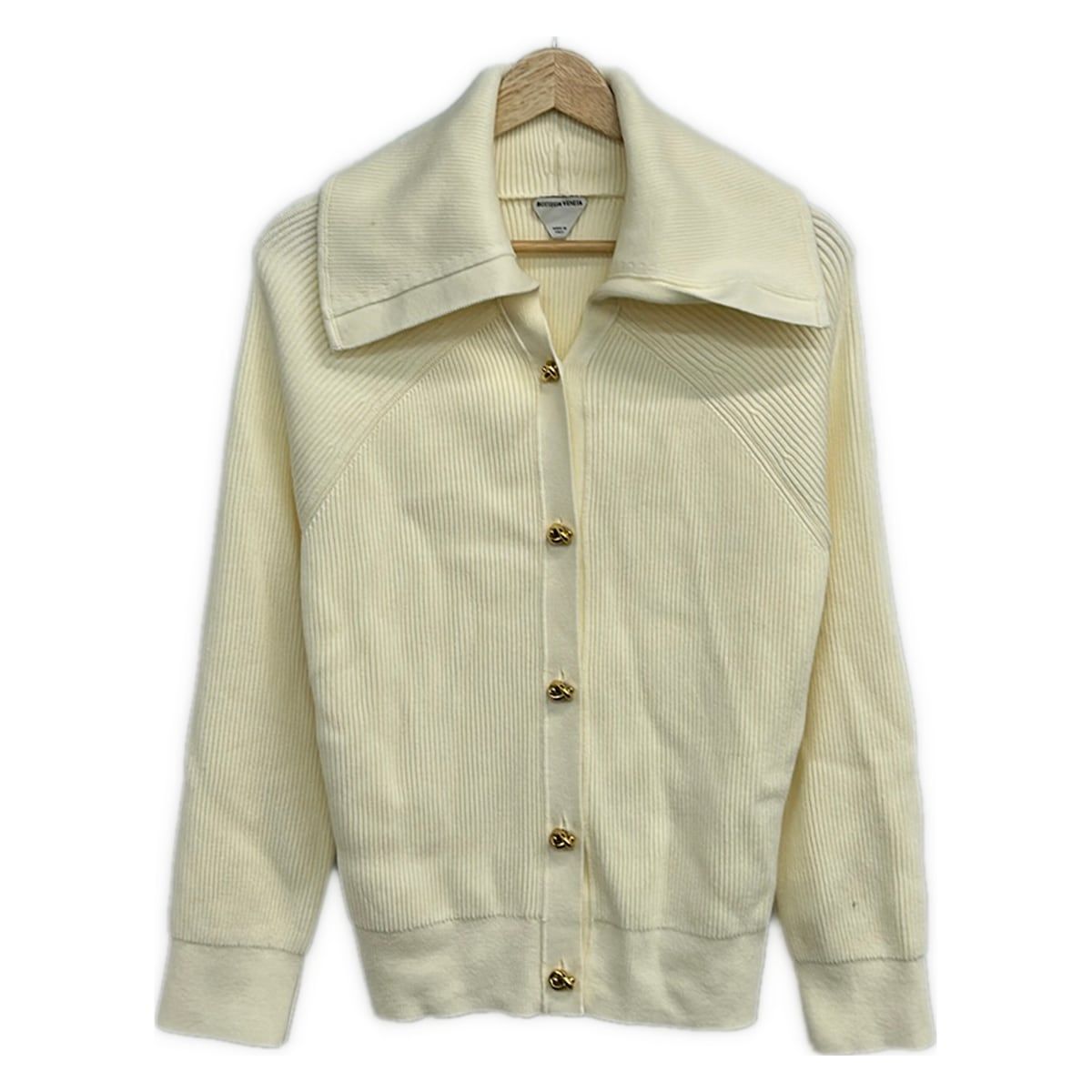 Bottega Veneta Jacket XS Ivory Long Sleeve Knit Spring Autumn