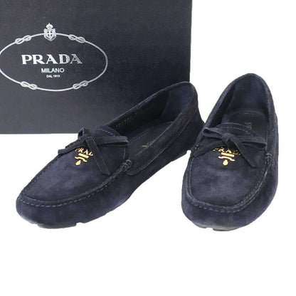 Prada Suede Leather Driving Shoes Navy